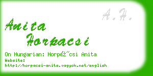 anita horpacsi business card